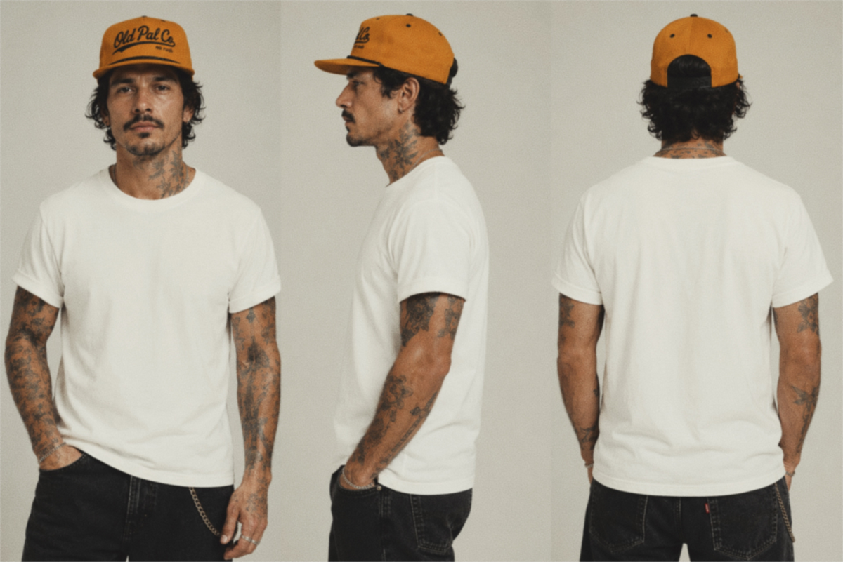 5 panel Mustard/Black rope cap