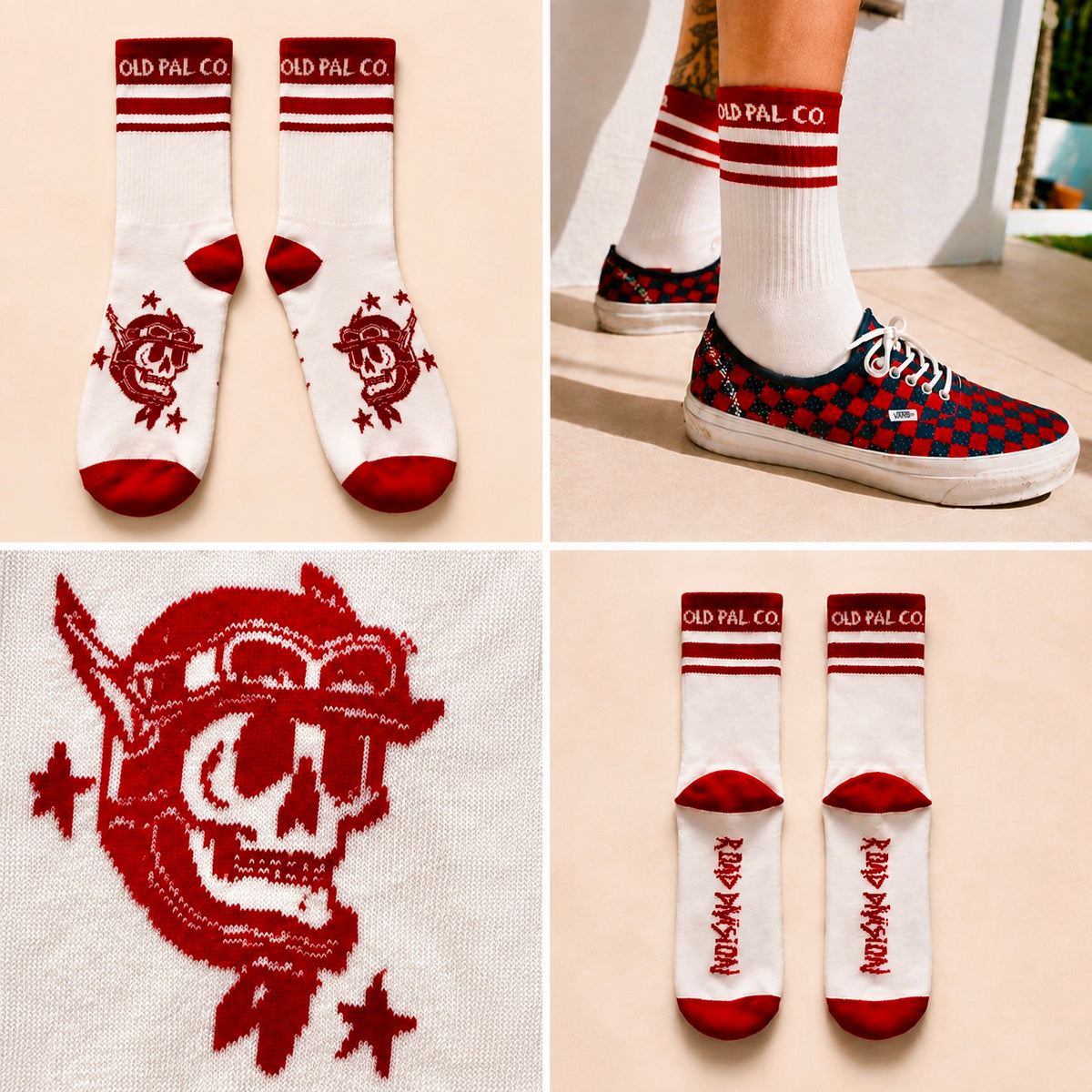 Road Division Red Crew Sock