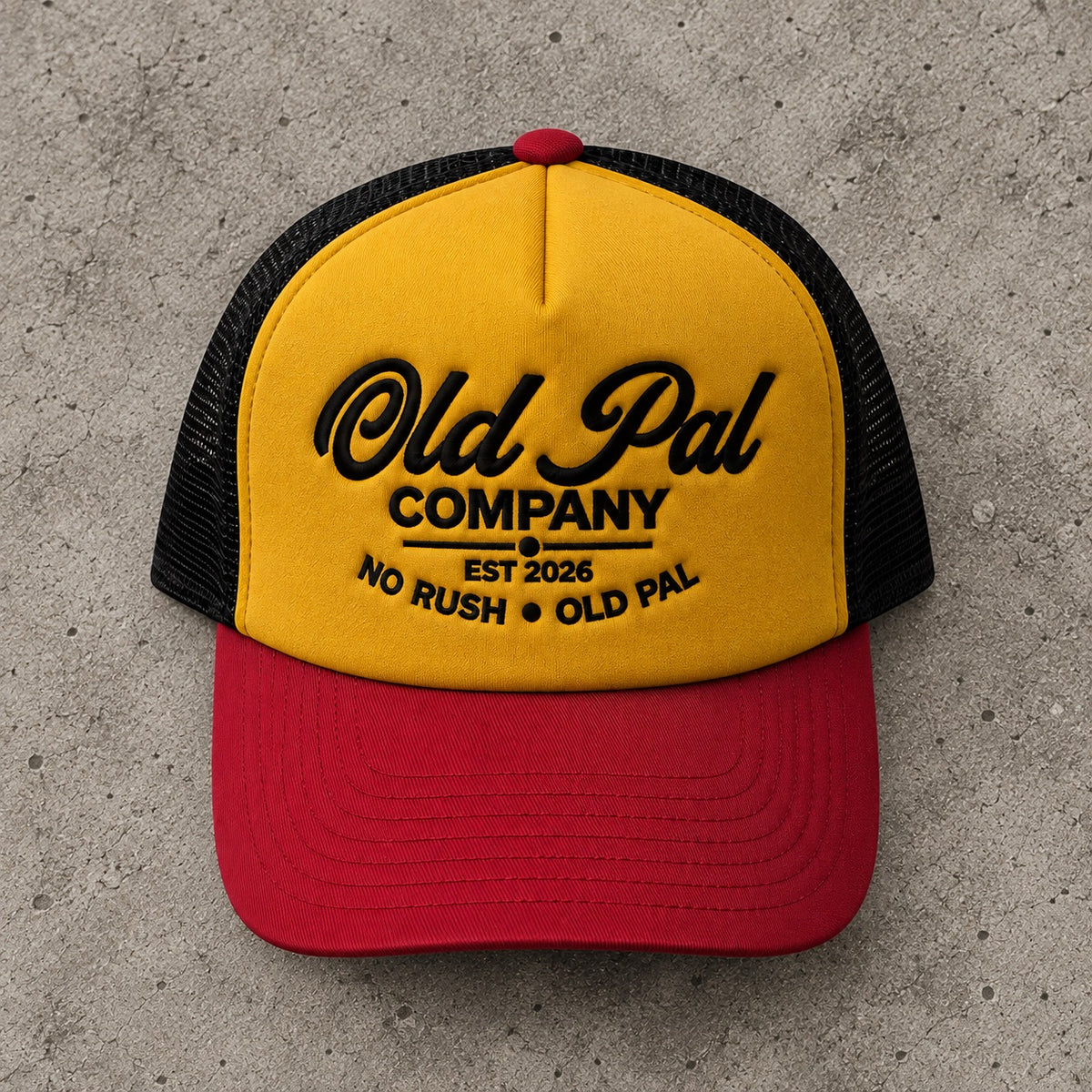 Old Pal Company Trucker - Mustard, Red & Black