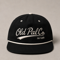 5 panel Pitch black/Aged white rope cap